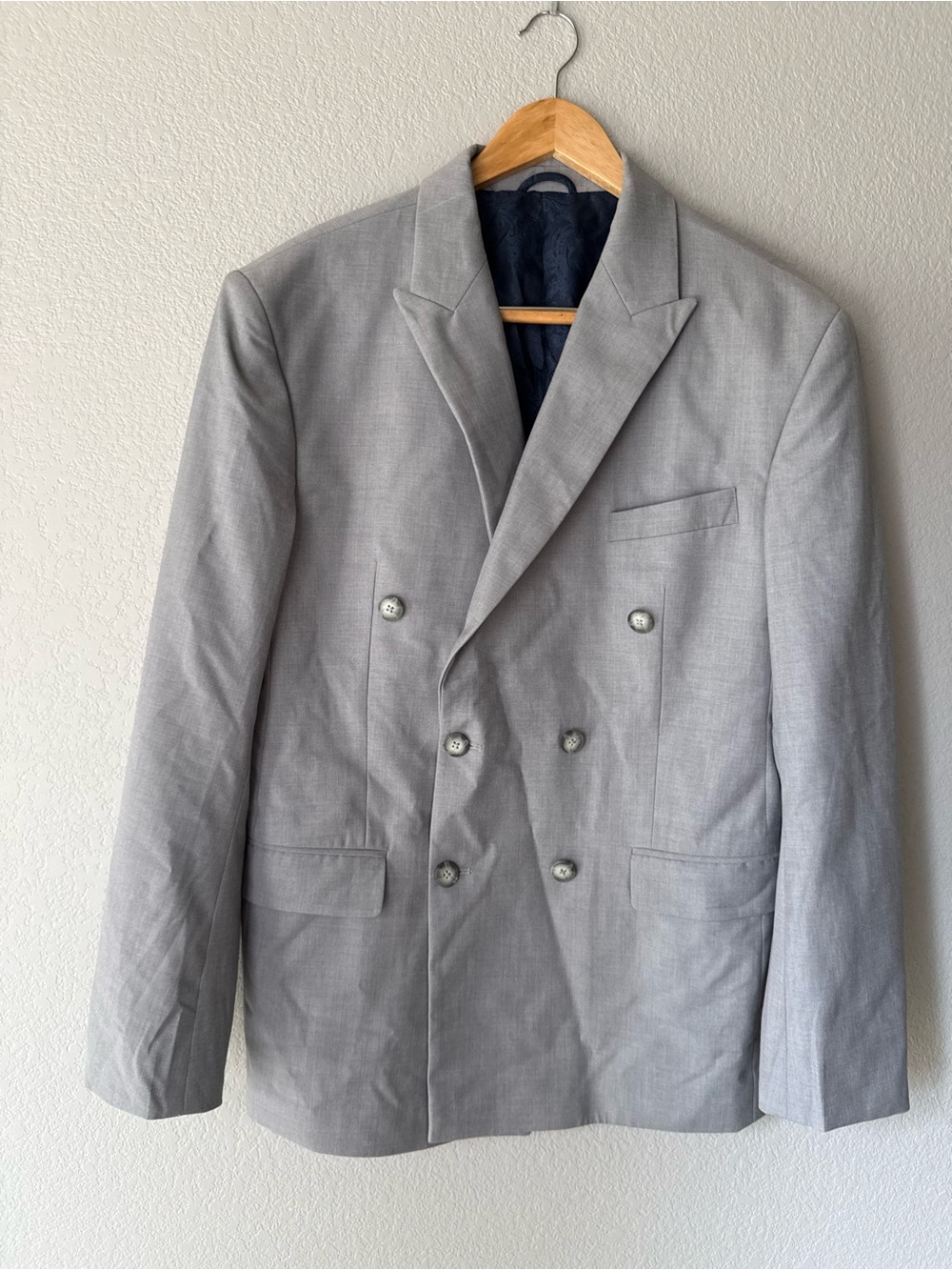 Double-Breasted Gray Men's Blazer XL